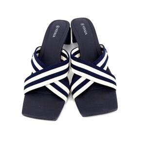 Vivaia Sandals Women 11 EU 42 Jennifer Square Toe Criss Cross Block Heel Shoe